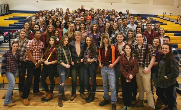 The senior class of 2015 in their best lumberjack attire.