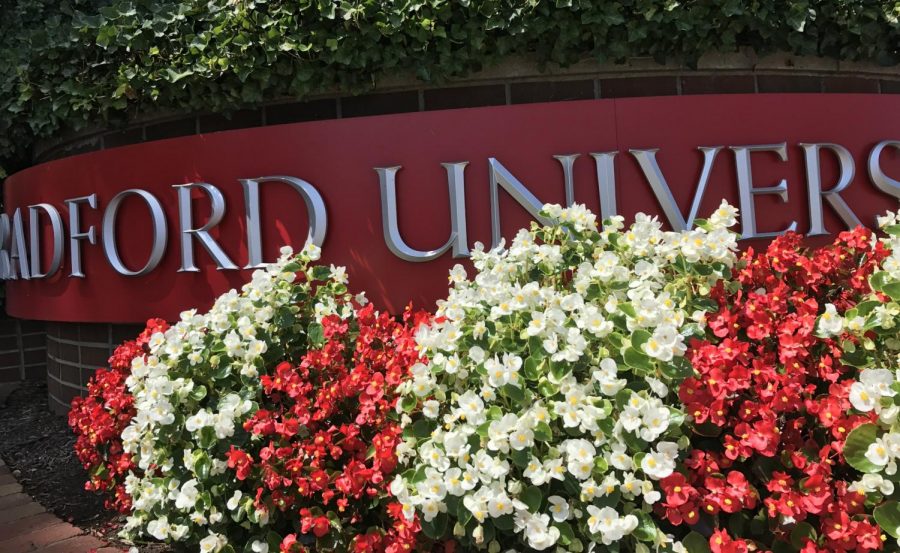Photo of Radford Universitys entrance. Photo courtesy of Abigail Searcy. 