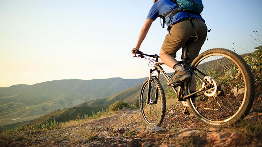 Mountain biking on a hill. Photo courtesy of Travel Wyoming under Creative Commons License 