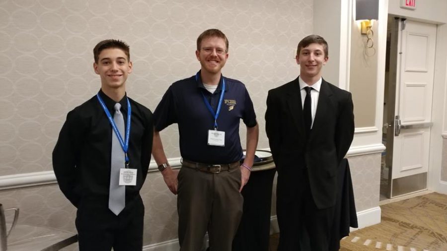 Noah Amato, Michael Strickler, and Jason Dech at the Virginia State Band competition. Photo courtesy of Elizabeth Pellicane