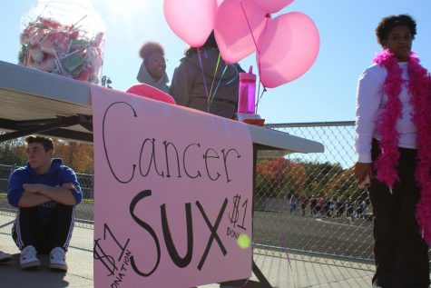 A table at the FBLA sponsored Breast Cancer Walk last spring. Photo courtesy of FCHS Journalism.