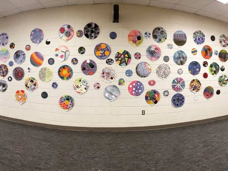 Dots created by students from Ms. Coleman, Mr. Morris, and ms. Herrings classes. Photo courtesy of Elizabeth Pellicane.