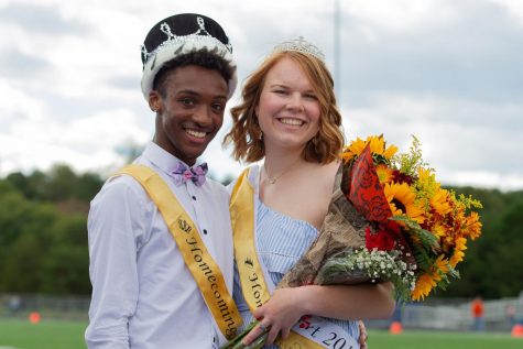 Homecoming King and Queen Taileek Ashton and Kyra Shelley at the Homecoming game on Oct. 13. Photo courtesy of Kenward.