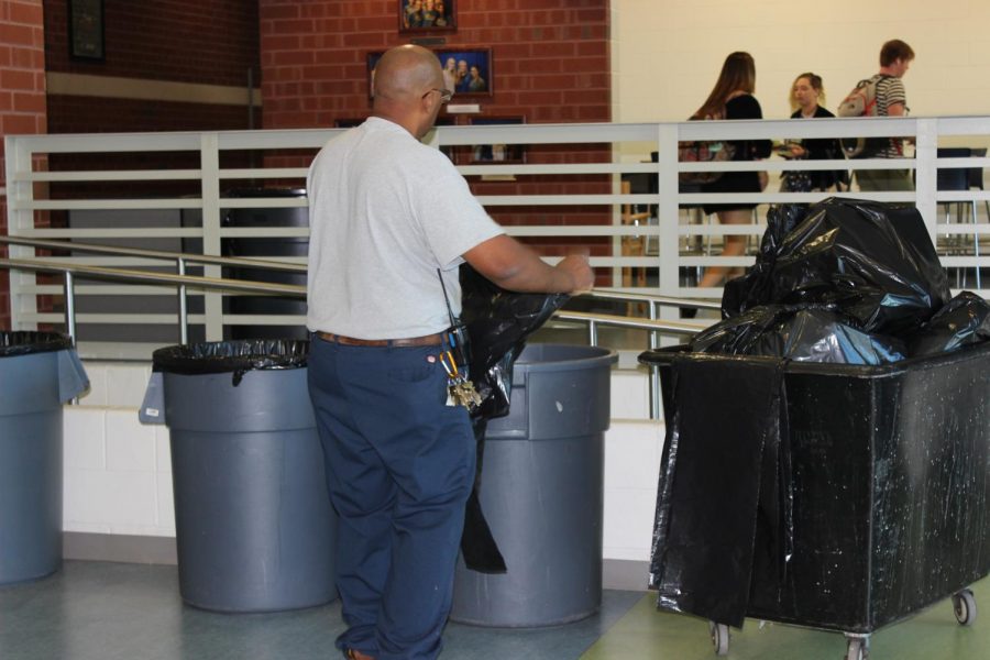 FCHS custodians cleaning up the cafeteria. Photo courtesy of Fluco Journalism 