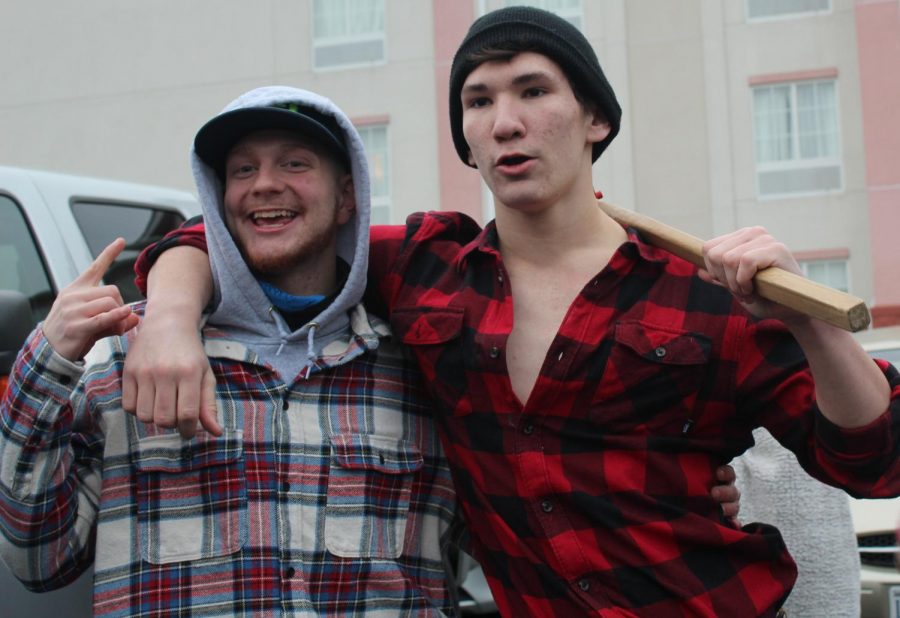Ryan Grooms and Matt Haden celebrating Hadens victory at Lumberjack Friday. Photo courtesy of FCHS Journalism 