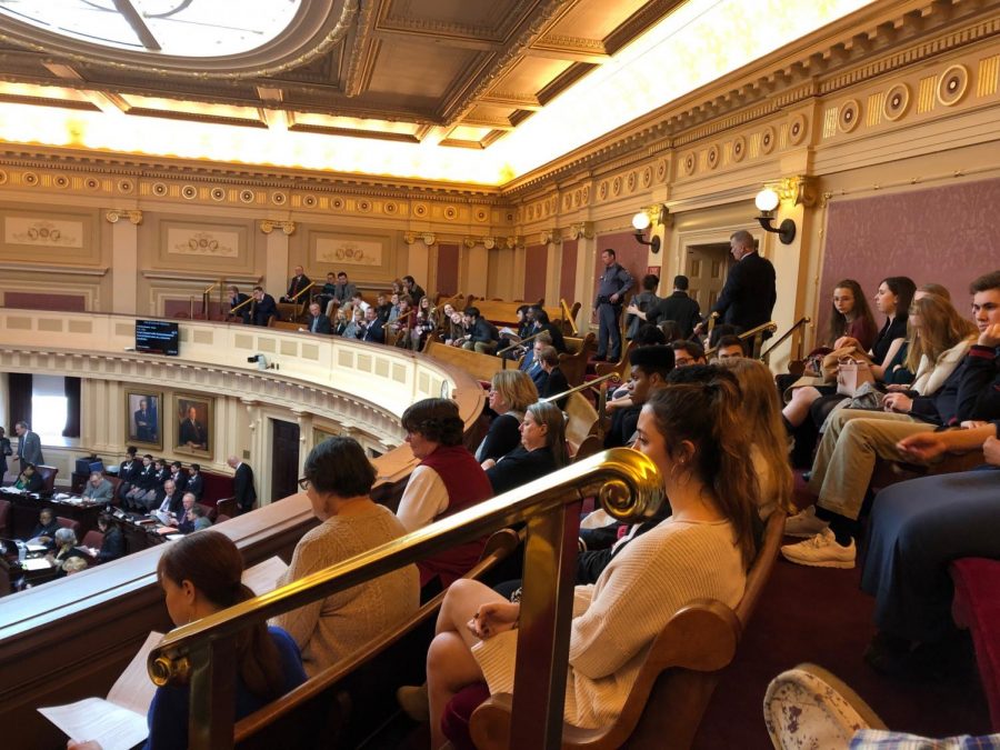 Mr. Paces AP Government class watching a session of the VA Senate on their field trip to the State Capitol on Feb. 18. Photo courtesy of Mitchell Pace.
