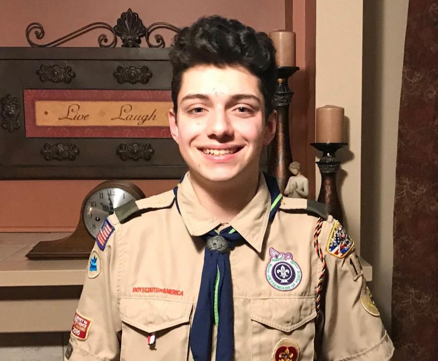 Junior Nicholas Thornton in his Boy Scout uniform. Photo courtesy of Nicholas Thornton.
