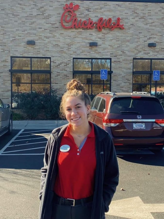Sophomore Rebekah Kraft heading off to work at the Pantops Chick-Fil-A.