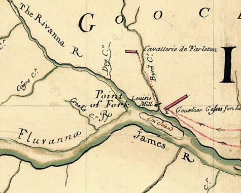 Map of Point of Fork by Capitaine du Chesnoy, Michel (1746-1804) - This map is available from the United States Library of Congress.
