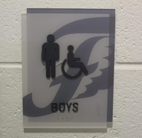 The FCHS boys bathroom sign.