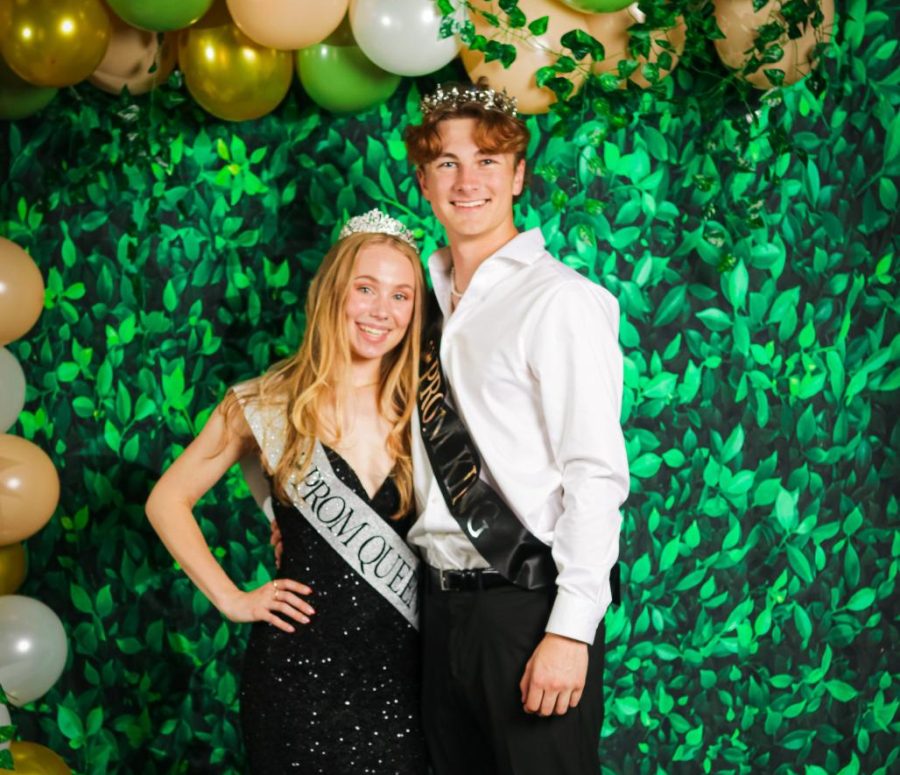 Prom Queen Ellie Kennedy and Prom King J.J. Glasscock after being crowned at Prom on April 15. Photo Courtesy of Alicia Patterson