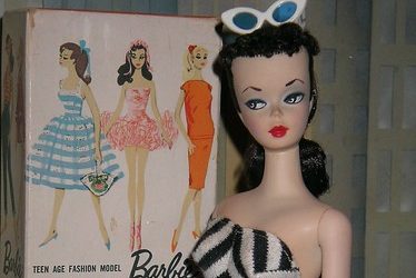 The original 1959 Barbie doll. This work is licensed under a Creative Commons Attribution-ShareAlike 2.0 Generic License. https://www.flickr.com/photos/paille-fr/6809468974