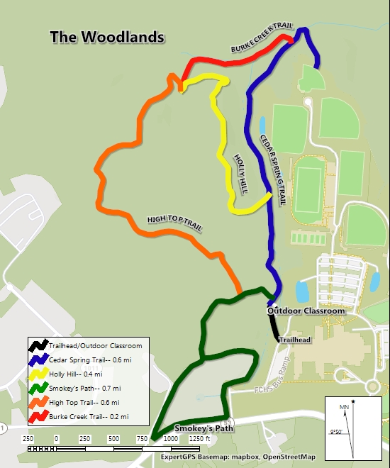 Map of the Woodland Trails at FCHS.