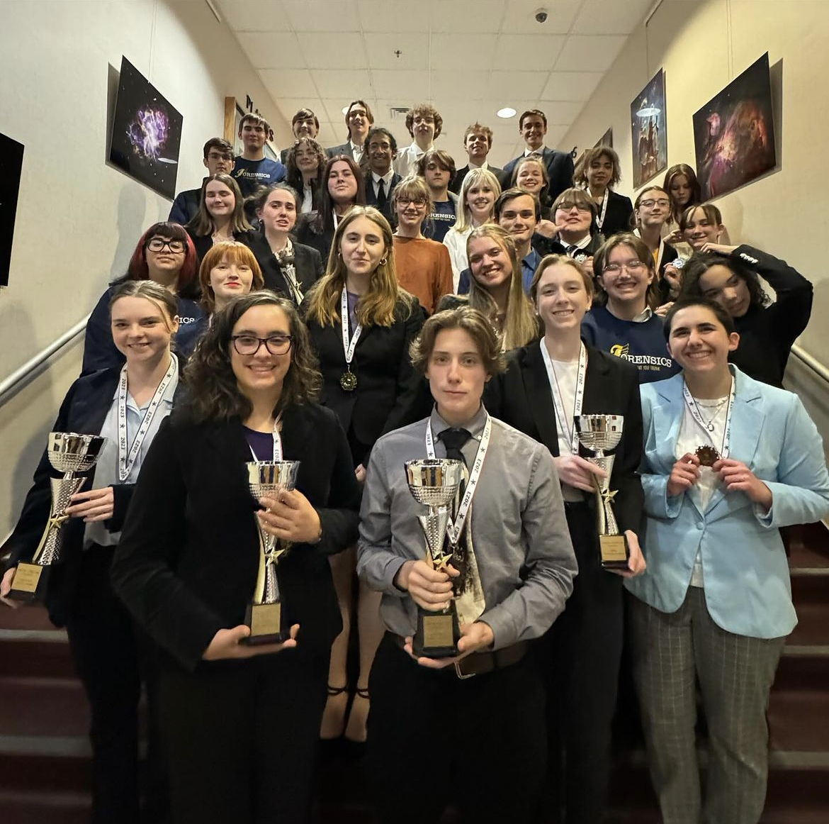 The FCHS Forensics team after winning at TOC on January 20th. Photo courtesy of Craig Edgerton.