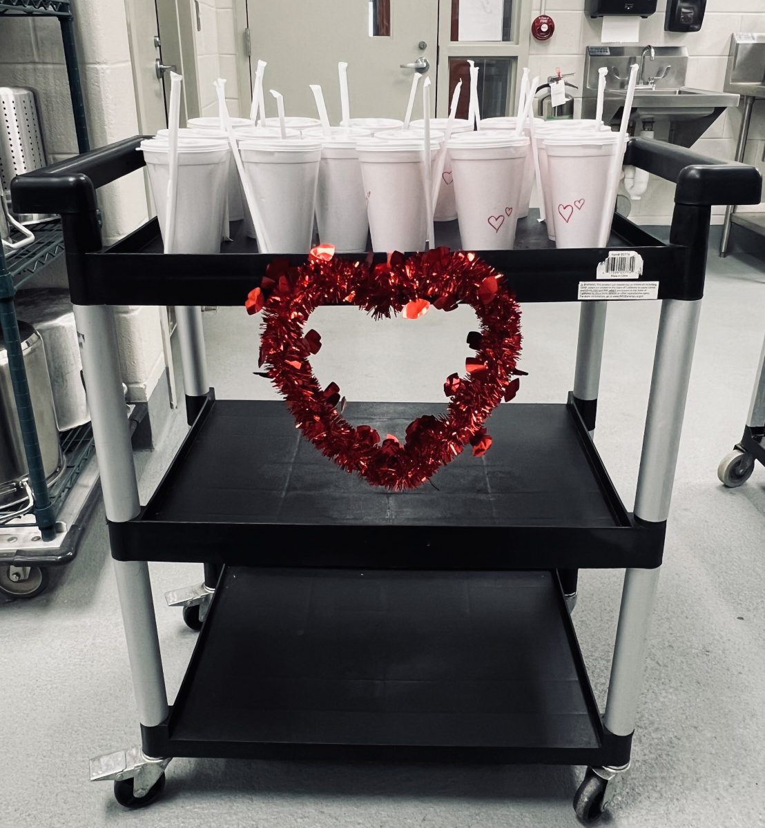 Culinarys+sweet+tea+cart%2C+decked+out+for+Valentines+Day.+Photo+courtesy+of+Camille+Bradshaw.