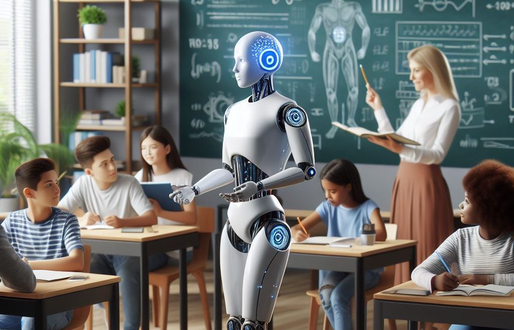 The future of AI in the classroom? Artwork courtesy of Fluco Journalism using Bing Image Creator.