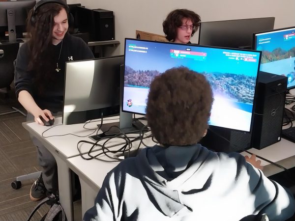 Members of the FCHS Esports team at practice. Photo courtesy of Kevin Rinald.