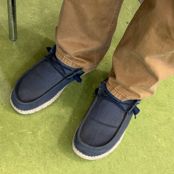 A student shows off their comfortable Hey Dude shoes, a popular favorite at FCHS. Photo courtesy of Hailey English.