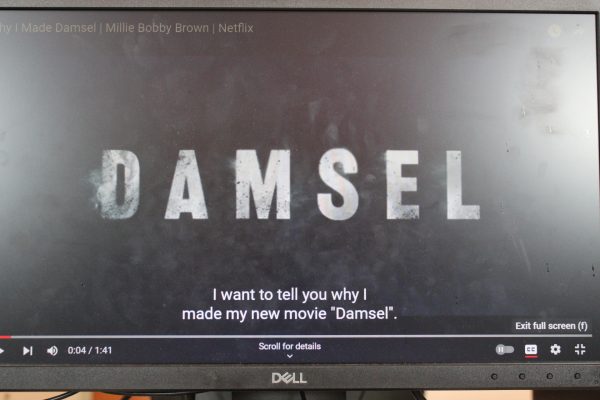 A photo of a screenshot from a YouTube video titled Why I Made Damsel | Millie Bobby Brown | Netflix. Photo courtesy of Kessler Potter