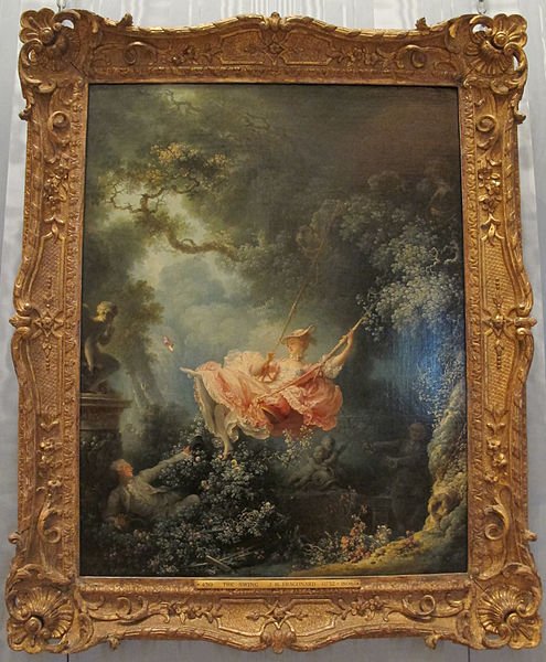 The Swing by Jean-Honoré Fragonard. Photographed by Sailko, courtesy of the Wallace Collection. Used under the GNU Free Documentation License.  