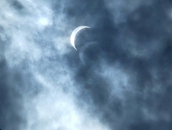 A photo of the eclipse seen from Fluvanna County on April 8. Photo courtesy of Allison Rhoades. 