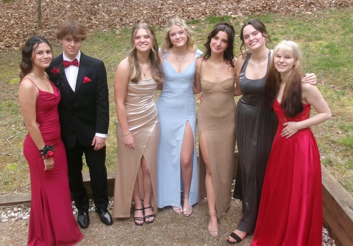 The author (far left) with a group of friends before Prom on April 26. Photo courtesy of Ellie Sam.