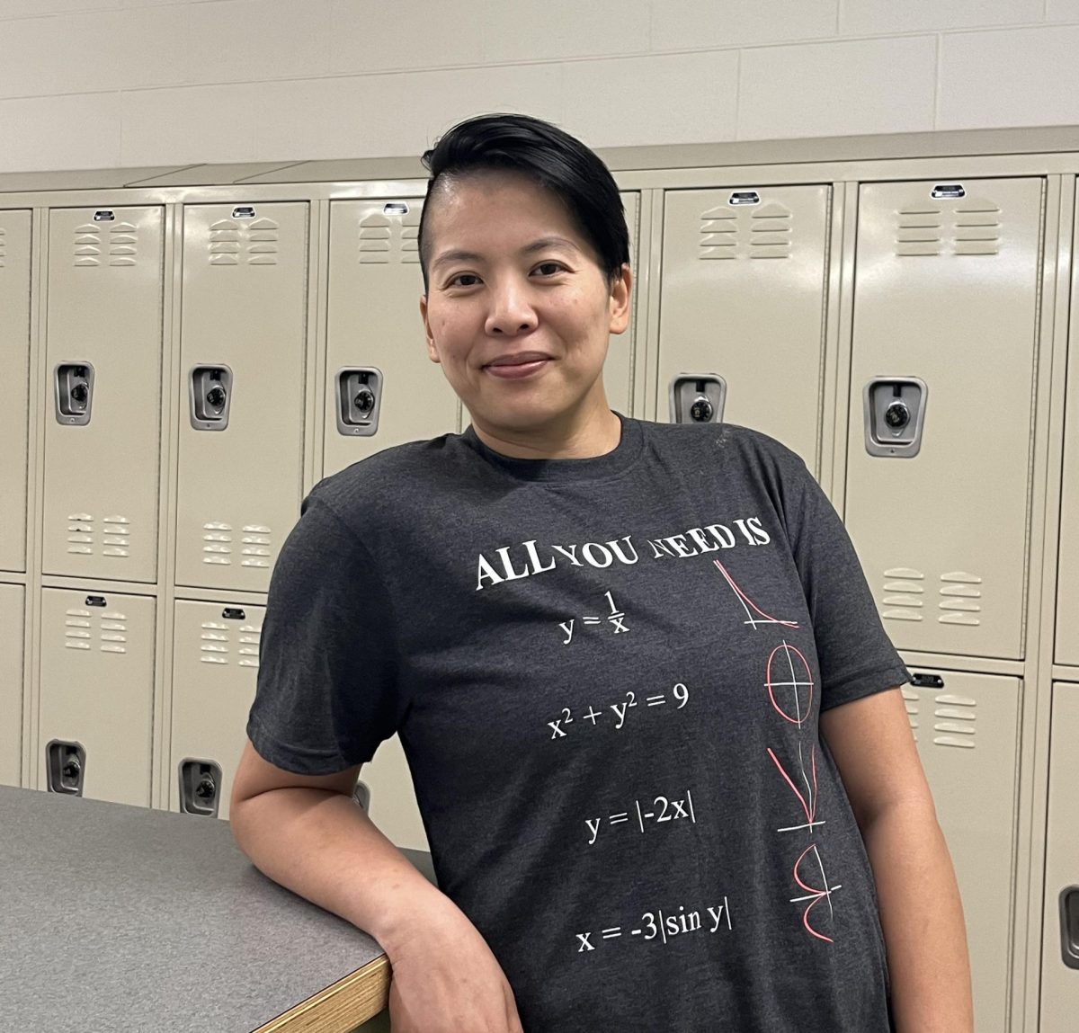 FCHS Algebra teacher Amanda Fisher in the Locker Bay. Photo courtesy of Cassie Davis.