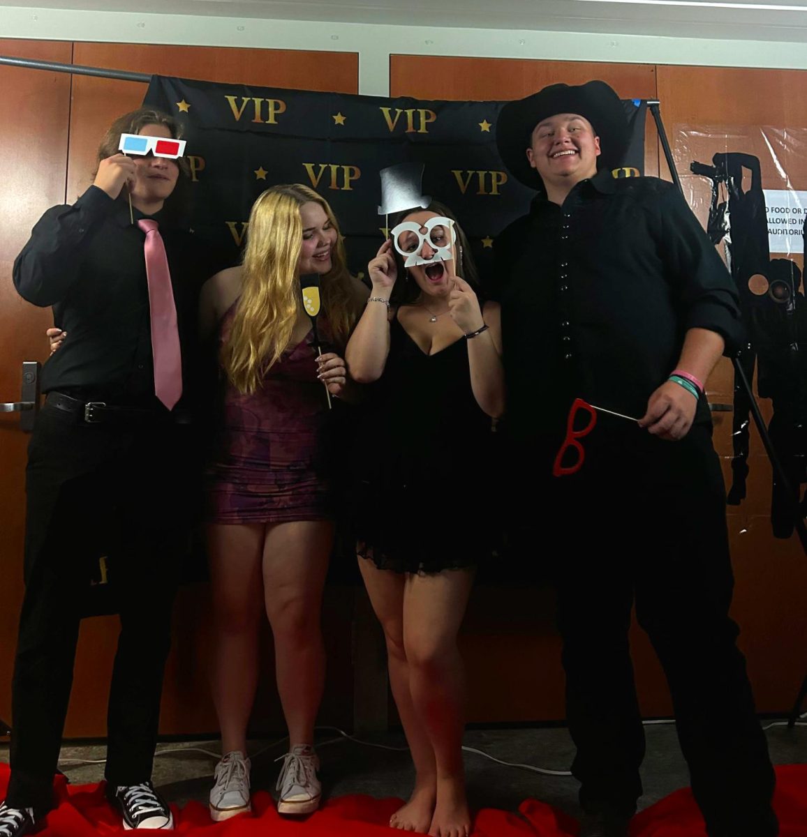 Hailey English (third from left) with some friends at Homecoming on Oct. 19, 2024.