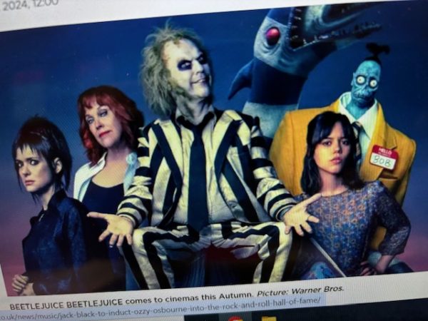 A promotional poster for "Beetlejuice Beetlejuice" as seen on radiox.co.uk. 