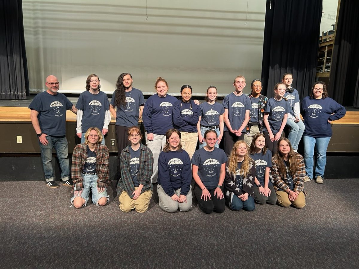 The cast and crew of FCHS Theatre's "Eurydice" at the Jefferson District Theatre Festival on Nov. 2. Photo courtesy of FCHS Theatre. 