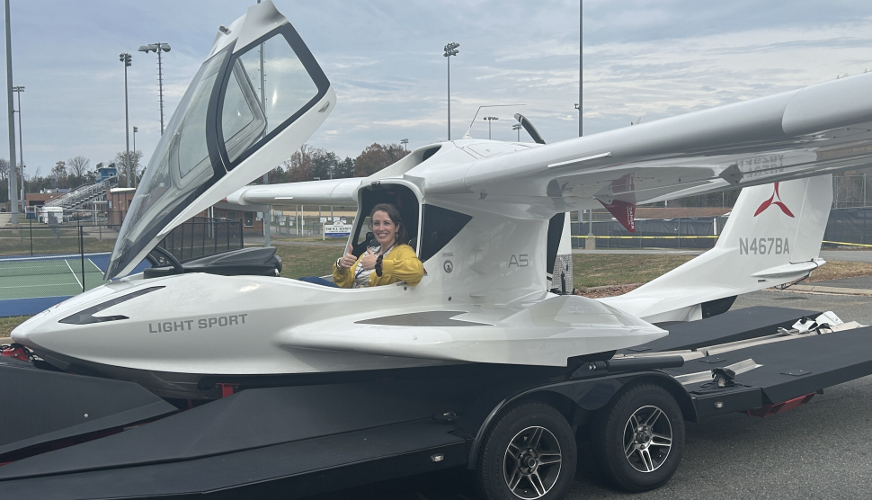 On Nov. 19, the Virginia Department of Aviation brought an airplane to FCHS, where Sara Harkrader tried the pilot's seat.