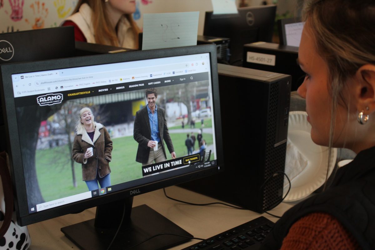 Junior Alli Rhoades buys tickets for We Live in Time. 