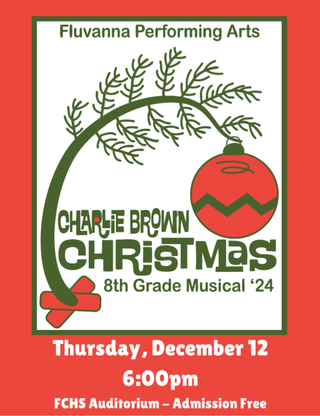 Flyer for FCHS 8th grade theater classes' musical, "A Charlie Brown Christmas."