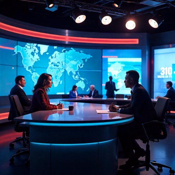 News anchors sitting at a desk.