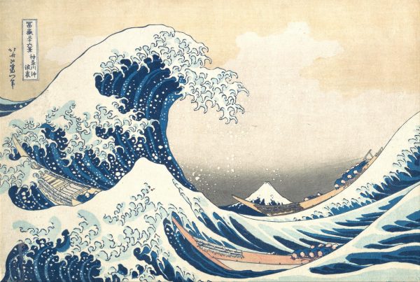 The Great Wave (Under the Wave off Kanagawa (Kanagawa oki nami ura), from the series Thirty-six Views of Mount Fuji (Fugaku sanjūrokkei) by
Katsushika Hokusai. Photo courtesy of The Metropolitan Museum of Art. https://www.metmuseum.org/art/collection/search/45434 