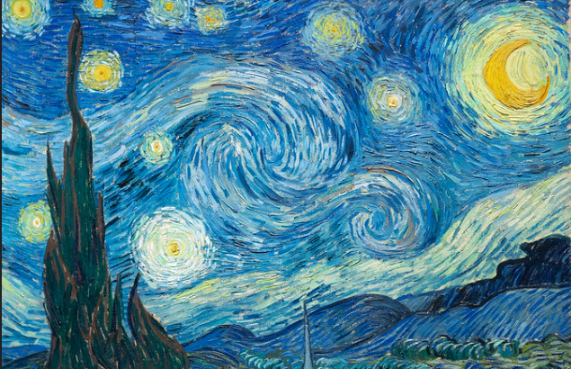 "Starry Night" by Vincent Van Gogh. Photo courtesy of Steven Zucker on Flickr under Attribution-NonCommercial-ShareAlike 2.0 Generic. https://www.flickr.com/photos/profzucker/51013900870 