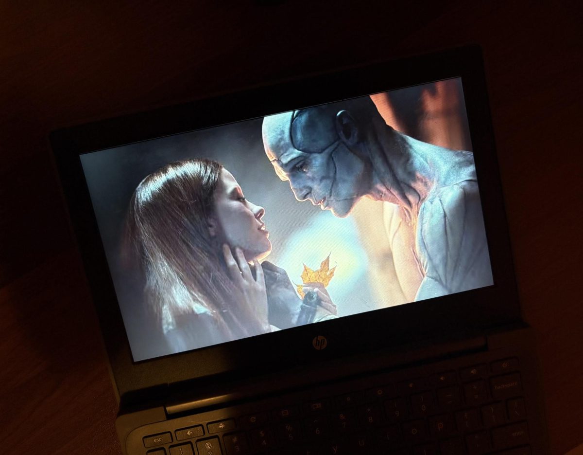 A scene from the "Frankenstein" movie on a computer.