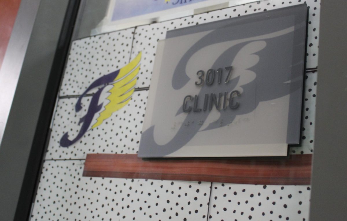 The sign for the FCHS clinic. 