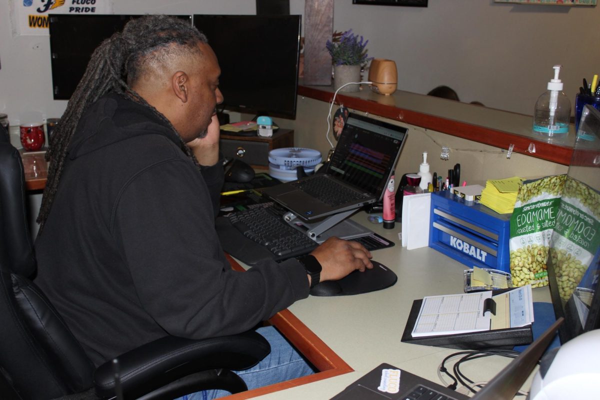 Mr. Jones In his office working. Pic for article
