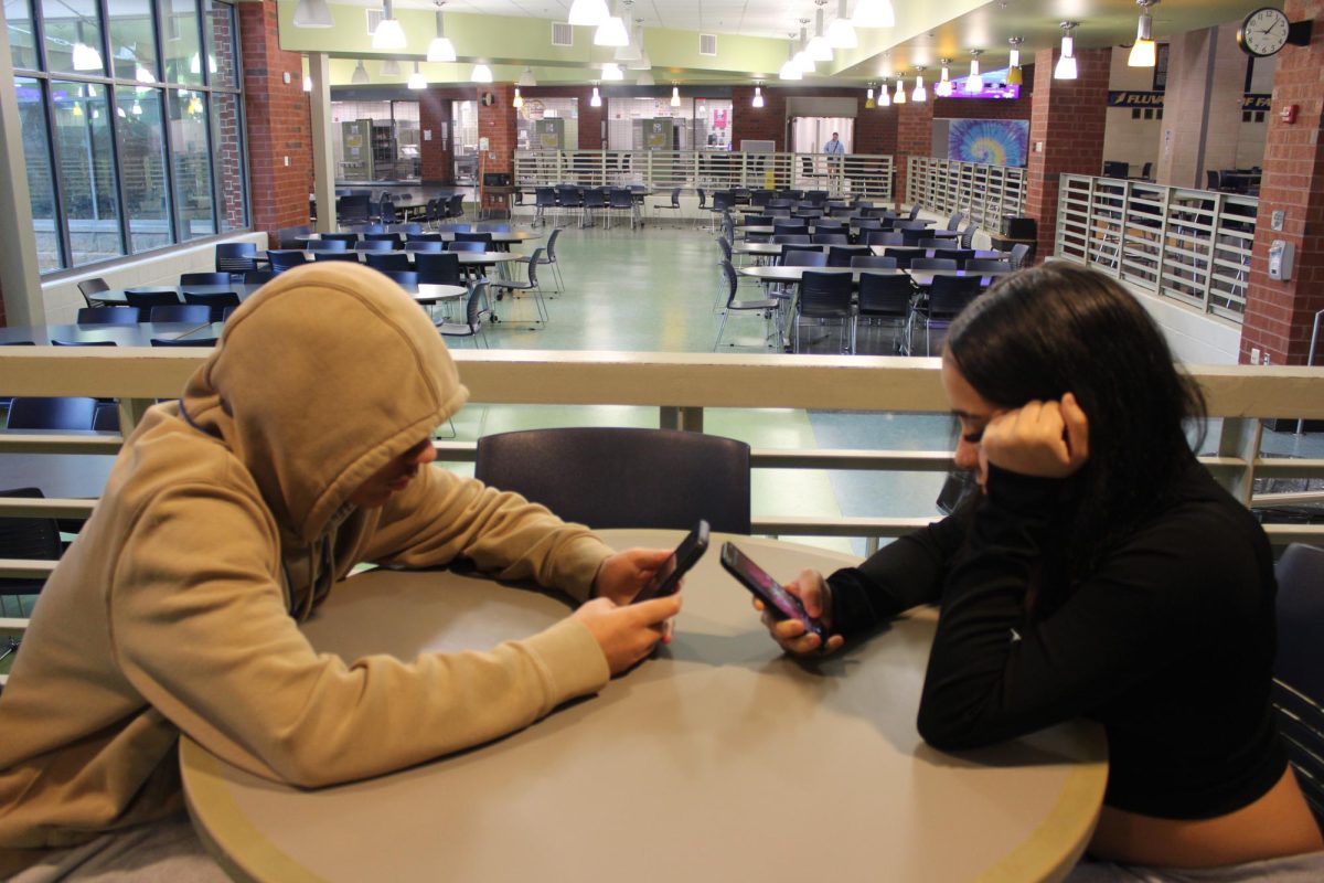 Mekhi Anderson "27 and Nevaeh Merritt "27 in the  FCHS cafeteria.