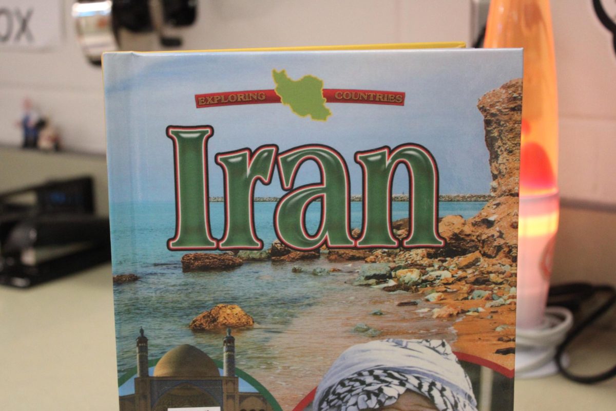 Picture of "Iran" book from FCHS library.