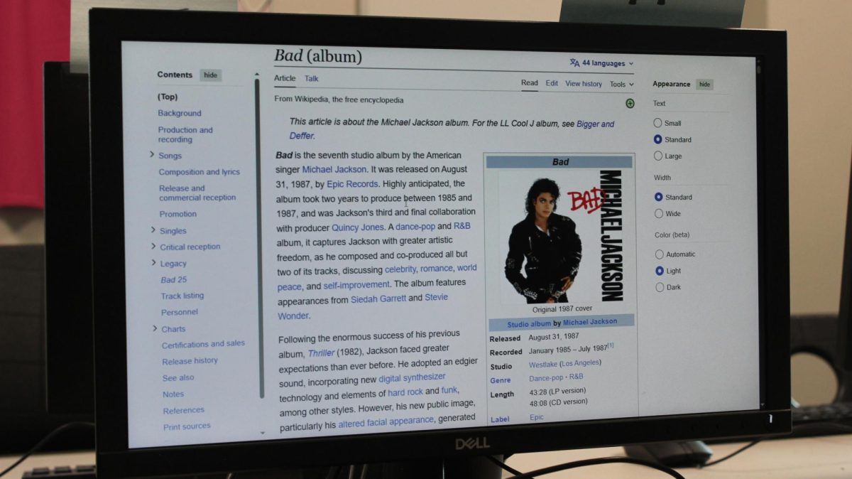 Wikipedia's post on Michael Jackson's "Bad" album. 